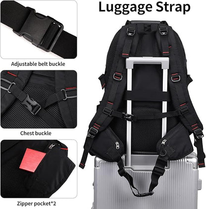 Nerlion 40L Hiking Backpack Travel Backpack for Men Women Camping Waterproof Outdoor Hiking Daypack Lightweight Backpack (Black)