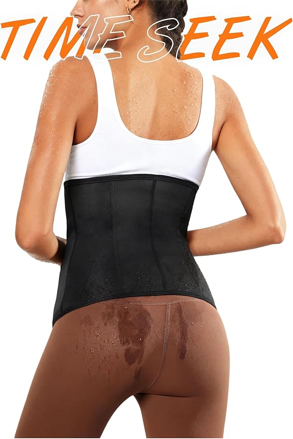 Women's Sauna Suit Waist Trainer, Double Closure Waist Trimmer Belt, Adjustable Tummy Control Shapewear for Workout