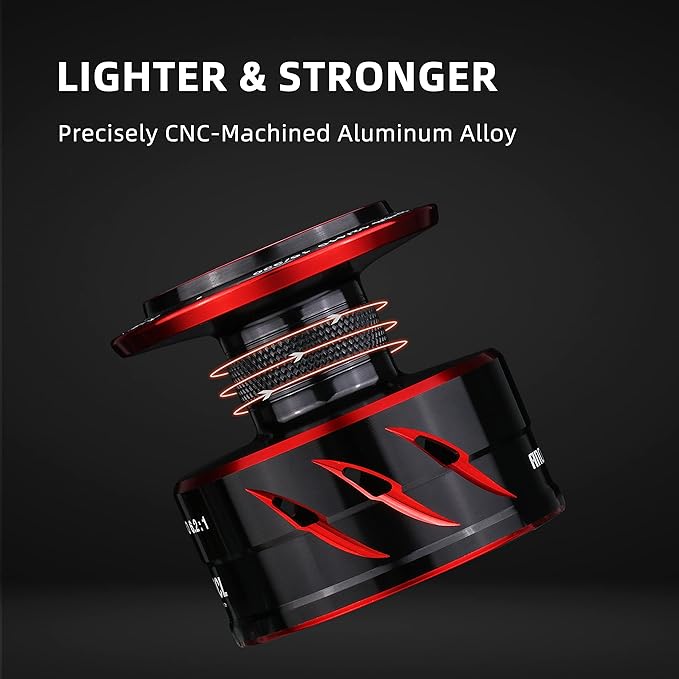 RUNCL Spinning Fishing Reel ANCOHUMA, Powerful 26 LB Max Drag, 7+1 Stainless BB, 6.2:1 CNC Aluminum Alloy Spool, Unique Smooth Colorful Ceramic Line Roller, D.S.S.R Double Shield for Freshwater