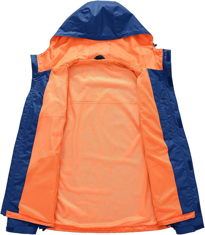 TBMPOY Men's Lightweight Rain Jackets Waterproof Raincoat with Hood Running Cycling Hiking Outdoor Windbreaker