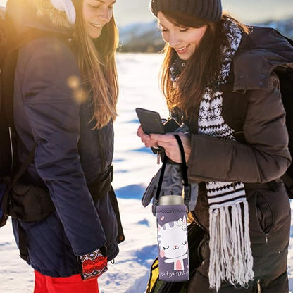 RICHEN Neoprene Water Bottle Carrier Bag with Adjustable Shoulder Strap,Insulated Water Bottle Cover for Stainless Steel/Glass/Plastic Bottles