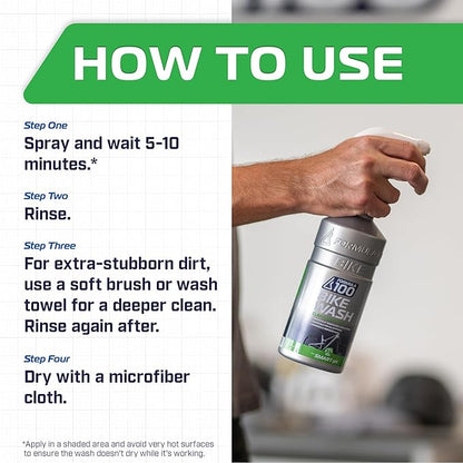 Clean Machine Bike Wash – For Cleaning Bicycles & Electric Bikes – No-Run Gel Formula Works on All Surfaces, Lifts Away Dirt & Grime