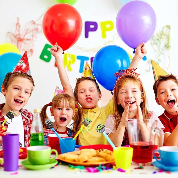 Yo-da Straw Covers Cap for 7-8mm Straws - 8 Pcs Tip Covers Compatible With Stanley 40 OZ 30 OZ Tumbler Cups, Reusable Silicone Topper, Baby Y-oda Drinking Plugs for Kids Party Favor