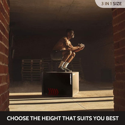 RitFit 3 in 1 Extra Firm Soft Plyo Box Foam Plyometric Box-30”x24”x20”-20"x18"x16" Heavy Duty High Density Foam Jumping Box 3 Sizes with PVC Cover,Platform for Home Gym Fitness, 440lb Weight Capacity
