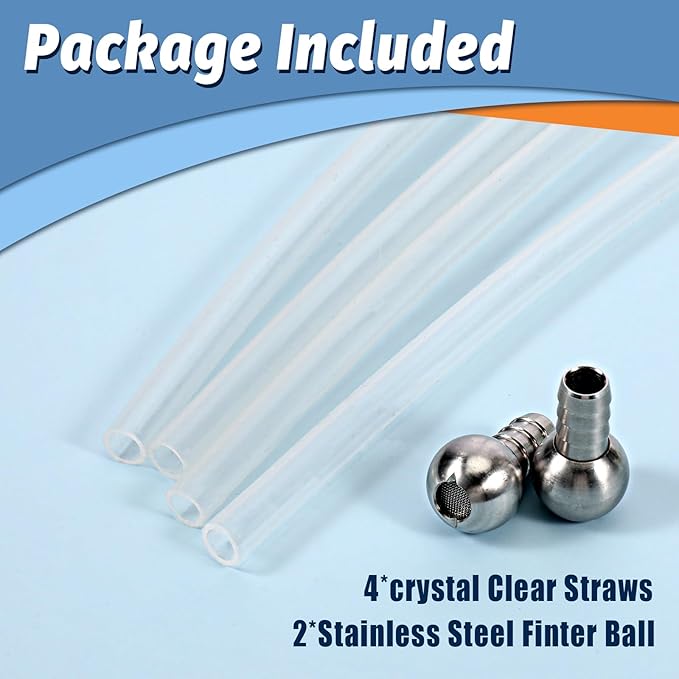 4 Pcs Foam Straws, 2 Pcs Foam Tube Suits Stainless Steel Filter Balls 10.2 Inch Cutting Transparent Straws Suitable for High Power Lance Filter Connections, Car Wash, Lance Tube