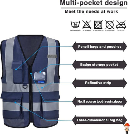 A-SAFETY High Visibility Reflective Safety Vest Customize Logo (XS-8XL)