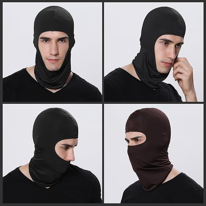 Pukavt 2 Pack 3 Hole Winter Knitted Mask, Full Face Cover Ski Mask Warm Balaclava for Skiing, Motorcycle, Snowboard