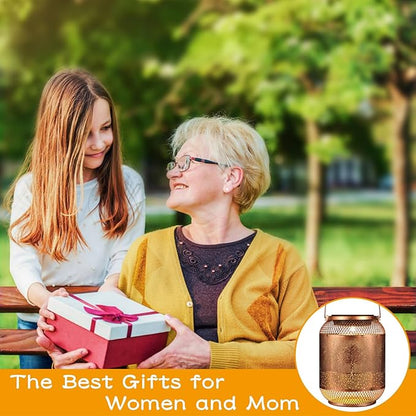 Tree Solar Lanterns Outdoor Hanging Christmas Lantern as Birthdays Gifts for Women Mom Grandma Metal Waterproof Garden Decorative Tree Solar Lights for Yard, Patio, Lawn, Porch, Backyard