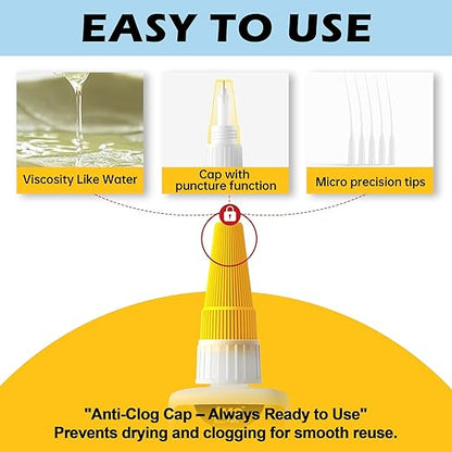 Glass Super Glue Liquid, Clear Instant Cyanoacrylate Adhesives for Glass Repair, All Purpose CA Glue for Ceramic Crystal Jewelry Mirror Plastic Model Metal Wood Pottery Porcelain Stone, Thin