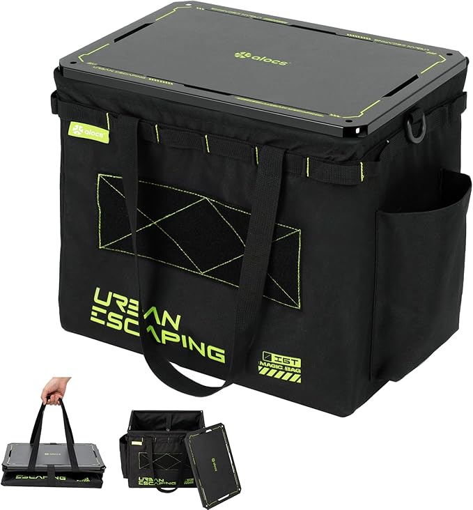 Alocs Folding Camping Table - Beach Table - 30L Tactical Bag with IGT Top Board for Outdoor, Camping Kitchen, Picnic, Travel