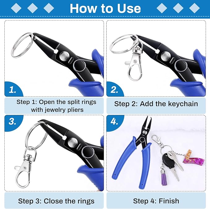 Evatage Split Ring Opener Tool - Keychain Pliers for Jewelry Making