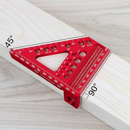 Metric Versatile Carpenter Square Scribing Ruler, 3D Multi-Angle Measuring Tool with Angle Pin Aluminum Alloy 22.5-90 Degree, CM Scale for Woodworking, Engineering, Construction