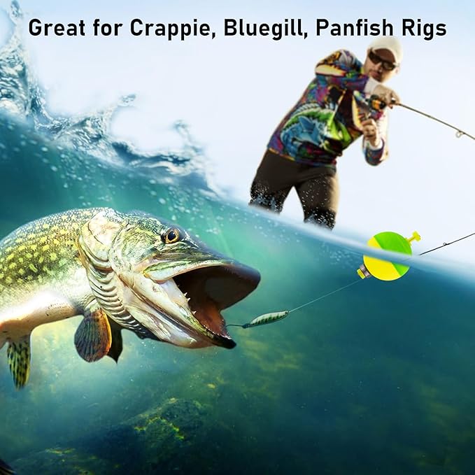 Dr.Fish 10 Pack Weighted Fishing Bobbers Snap-on Spring Floats EVA Foam Push Button Clip on Floats Fly Fishing Trout Bass Crappie Catfish