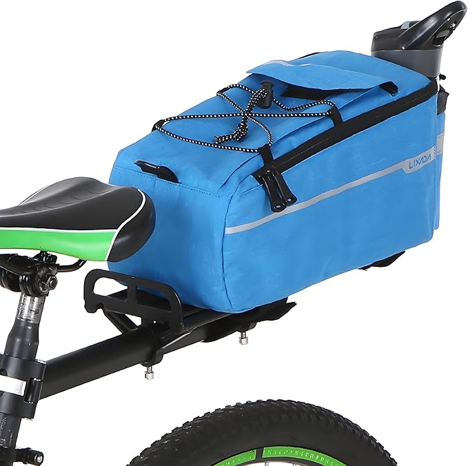 Lixada Bike Panniers Bike Trunk Bag Insulated Bag for Warm/Cool Items, Bicycle Rear Rack Storage Luggage Bicycle Seat Multifunctional Insulated Trunk Cooler Bag Shoulder Bag 11.4 6.3 6.7in
