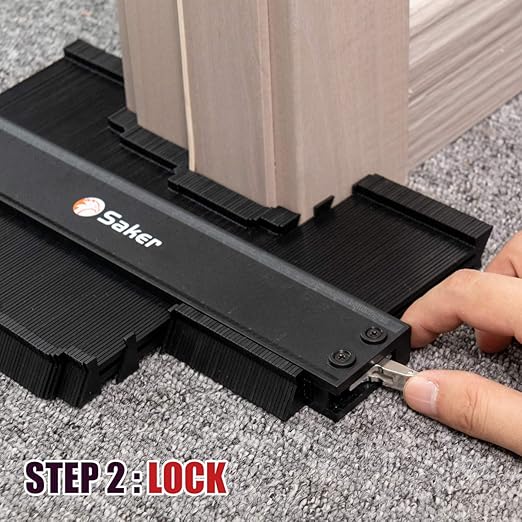 Saker Contour Duplication Gauge-Adjustable Lock -Precisely Copy Irregular Shape -Irregular Welding Woodworking Tracing - Must Have Tool for DIY Handyman, Construction(10 Inch+5 Inch) (Black)