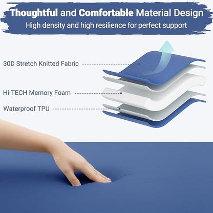 Elegear Self Inflating Sleeping Pad, Built-in Electric Pump 3.1" Ultra-Thick Memory Foam Camping Mattress Pad with Pillow Double Sleeping Pad for Camping R-Value 9.5 Foam Camp Pad for Car/Traveling