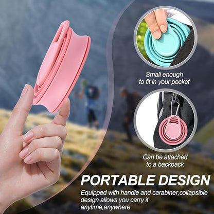 17oz Collapsible Water Bottle,Reuseable BPA Free Silicone Foldable Water Bottles for Outdoor, Travel Gym Hiking,Backpacking Portable & Leakproof,Portable Leak Proof Sports Water Bottle (A)