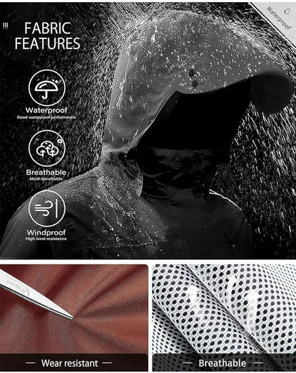 iCreek Rain Suit Waterproof Jacket with Pants 2 Pieces Breathable Lightweight Packable Raincoat with Hooded Rain Gear Unisex