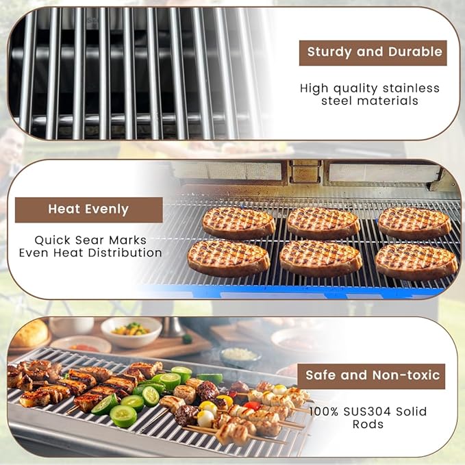 SF876C (3-Pack) 16 7/8" Stainless Steel Cooking Grid for Charbroil 463441312, 463432215 463461613 463436214 463436215 463441514 463440109 463436213 463420508