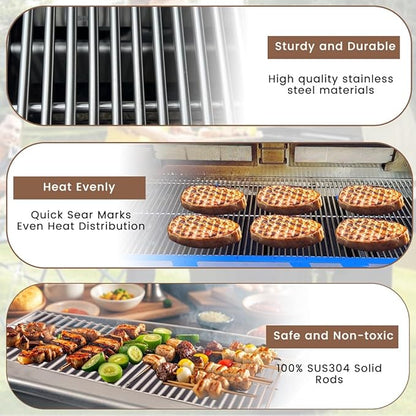 SF876C (3-Pack) 16 7/8" Stainless Steel Cooking Grid for Charbroil 463441312, 463432215 463461613 463436214 463436215 463441514 463440109 463436213 463420508