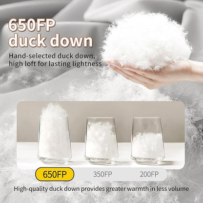 Down Backpacking Sleeping Bag for Cold Weather 45°F to -11°F, XXL Large Ultralight Sleeping Bag Ideal for Adults Camping, Hiking and Backpacking.