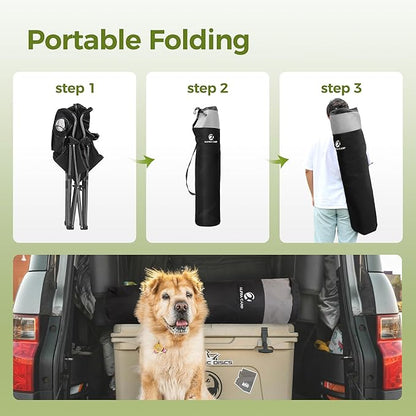 ALPHA CAMP Oversized Camping Chair Heavy Duty Lawn Chair with Cooler Bag Support 450 LBS Steel Frame Collapsible Padded Arm Quad Lumbar Back Folding Chair for Lawn Outdoor