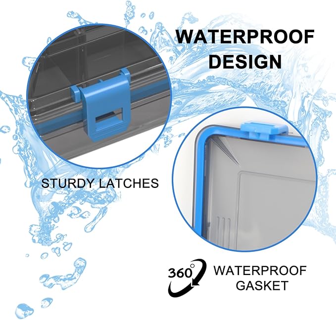 Goloni 3700 Tackle Box Waterproof,Fishing Gifts for Men,Plastic Organizer Box with Adjustable Dividers 4 Packs