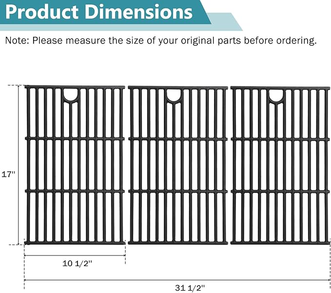 Criditpid Grill Grates for Charbroil 463229021 463229521 463228622 463259223, Cooking Grates Grids for Charbroil Performance 6 Burner Grill Replacement Parts, G426-0005-W1 Char-Broil Grill Grates