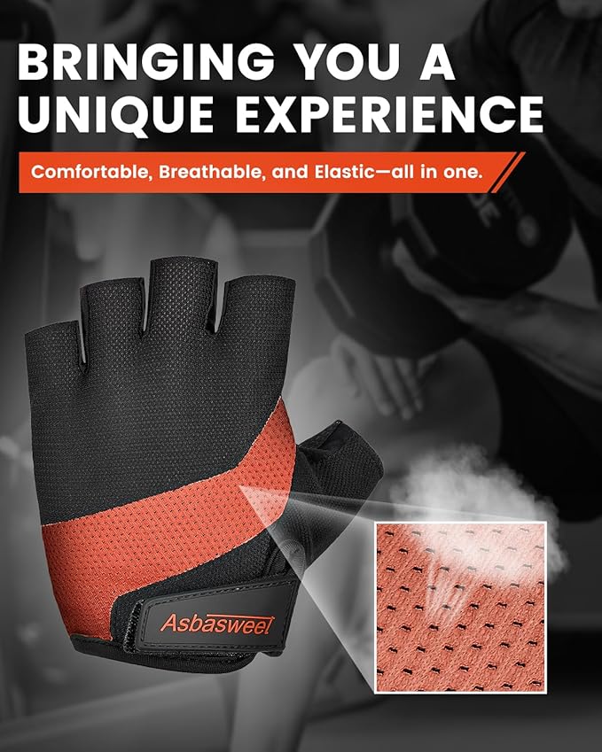 Breathable Workout Gloves for Weight Lifting, Gym & Cycling – Lightweight Fingerless Training Gloves with Enhanced Grip & Shock Absorption, Great for Fitness
