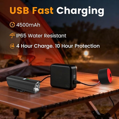 Bike Light for Night Riding, 2000LM Bike Headlight and Taillight Set with Brake Sensing, 4500mAh USB Rechargeable Waterproof Bicycle Light Set Features Daytime Running Light Mode,Perfect for Adult