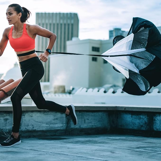 Juvale Adjustable Agility Ladder Set - Football Footwork Ladder Drills - Agility Cone Drills for Soccer Training - Parachute Speed Training - 20 Ft, 6 Cones & Parachute