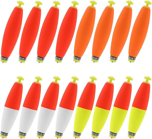 Fishing Bobbers Floats Set Foam Snap on Float Weighted Bobbers Fishing Push Button Snap-on Bobbers Spring Oval Fishing Floats Fishing Bobbers Assortment
