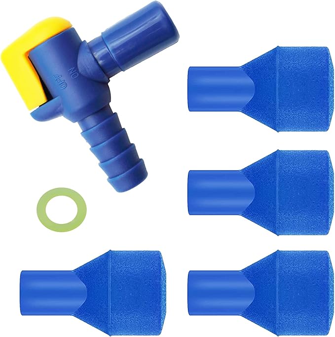 Bite Valve Replacement Mouthpiece Fit for Hydration Pack Bladder Water Backpack and Most Brands(4-Pack), with Shutoff Valve and Tube O-Ring
