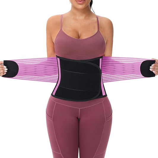 KOOCHY Waist Trainer For Women Men,Adjustable Sweat Band Tummy Control Belt,Waist Trimmer for Weight Loss Workout Fitness Gym