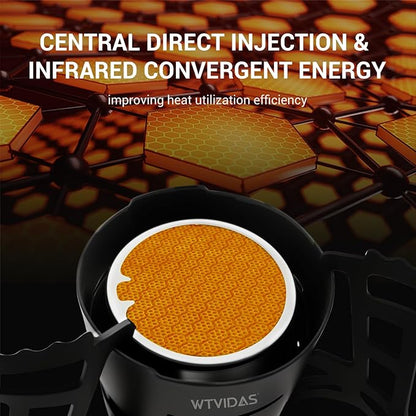 Camping Stove 3000W Portable Backpacking Stove with Piezo Ignition, Fuel Canister Adapter Windproof Gas Stove for Camping Hiking Outdoor Cooking