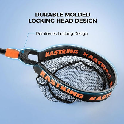 KastKing Titanet Fishing Net, Durable Aluminum Handle, Non-Slip Hi-Vis Grip, Compact Bag & Lanyard, Ideal for Kayak, Lake, Fly, or River Fishing, 2 Net Options