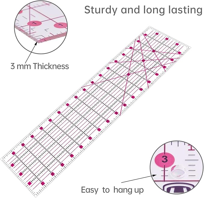 Rotary Cutter Set Pink - Quilting Kit incl. 45mm Fabric Cutter, 5 Replacement Blades, A2 Cutting Mat, Acrylic Quilting Ruler and Sewing Clips, Craft Knife Set, Ideal for Crafting, Sewing, Patchworking