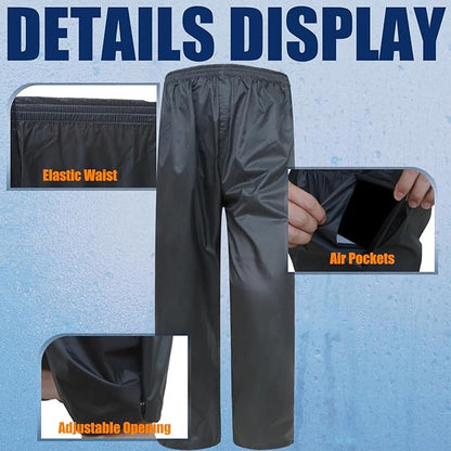 RainRider Rain Jacket Pants Suits for Men Women Waterproof Lightweight Rain Gear Workwear