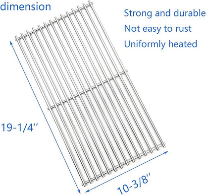 19-1/4" Stainless Steel 3pack Grates Replacement Parts for Jenn Air 720-0337,720-0512,Kirkland 720-0193 720-0432,720-0025, 720-0108 Charmglow 720-0234,720-0396 Ducane, Brinkmann 810-8501-S Gas Grill