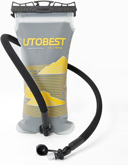 Insulated Water Bladder with Bite Valve Cover Keeps Water Cool or Warm for Hours, Leakproof TPU Hydration for Hiking Camping and Backpacking