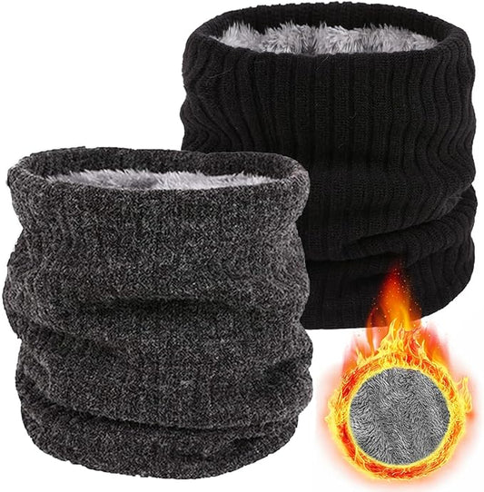 Winter Fleece Neck Warmer Mens Ski Mask Face Warmer Neck Gaiter Neck Scarf Women Thick Windproof 2 Pack