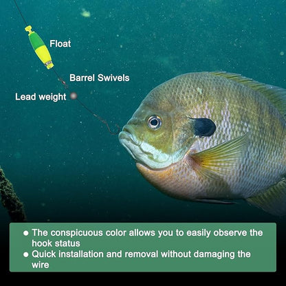 Fishing Bobbers Floats, EVA Foam Weighted Bobbers for Crappie/Bluegill/Trout Bass/Catfish, Clip-on Floats Slip Corks