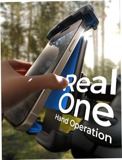 LISEN Upgrade Bike Phone Holder [Super Easy Install] Ultra Stable Motorcycle Phone Mount Bicycle Handlebar Holder Mount for Adults Kids Bike Bicycle Ebike Gear Accessories for iPhone Samsung Blue