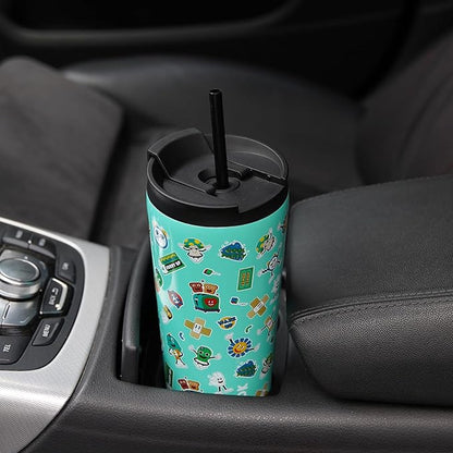 BJPKPK 22oz Insulated Tumbler With lid And Straw Stainless Steel Tumblers Travel Coffee Mug Reusable Thermal Cup,Playground