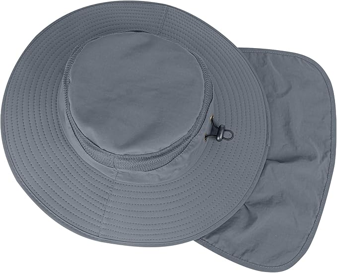 Sun Hats for Men Women Fishing Hat UPF 50+ Breathable Wide Brim Bucket Hats Summer UV Protection Safari Hat with Neck Flap