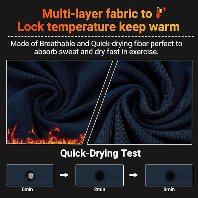 Thermal Underwear for Men, Winter Gear Long Johns Base Layer Top and Bottom Set for Skiing Running