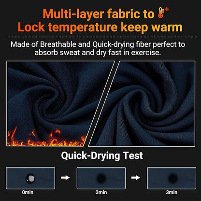 Thermal Underwear for Men, Winter Gear Long Johns Base Layer Top and Bottom Set for Skiing Running