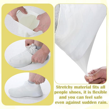 2 Pairs Shoe Covers Waterproof Silicone Rain Shoe Covers Reusable Non Slip Outdoor Cycling Boot Protectors Fits Outdoor Cycling Women Men