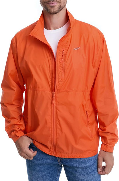 TRAILSIDE SUPPLY CO. Mens Windbreaker Jackets Lightweight Packable Jacket,Windproof and Dustproof