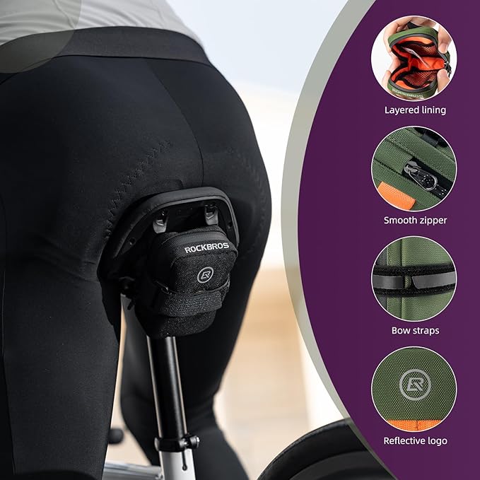 ROCKBROS Bike Saddle Bag - Small, Lightweight and Portable Under Seat Bag for Road Bikes